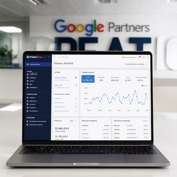 Interface d'une boutique PrestaShop personnalisée