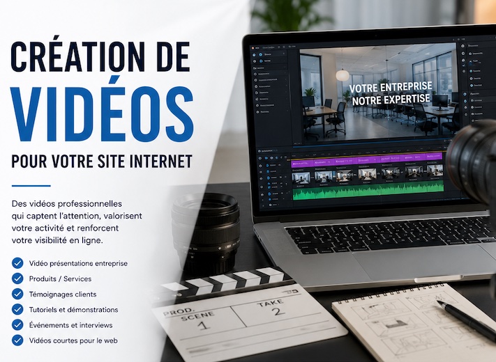 Vidéo professionnelle intégrée à un site internet